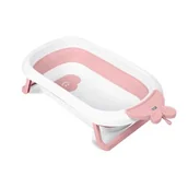Inne akcesoria do pielęgnacji dzieci - Wanienka dla niemowląt z termometrem RK-282 biało-różowa - miniaturka - grafika 1