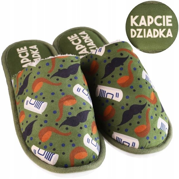 KAPCIE MĘSKIE DOMOWE OCIEPLANE WSUWANE DZIEŃ DZIADKA PREZENT MORAJ 40-41