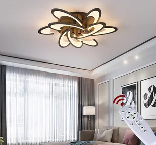 Lampa sufitowa LED Eurotondisplay 2127Black-9 Ø 86 cm 81 W z pilotem Regulacja barwy/jasności światła Akrylowy klosz Metalowa rama lakierowana na czarno - Oprawy, klosze i abażury - miniaturka - grafika 1