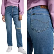 Spodnie damskie - Lee CAROL STRAIGHT MidTrashed MOM JEANS W27 L35 - miniaturka - grafika 1