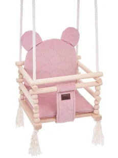 Dziewczęca huśtawka 3w1 z poduszką brudny róż H0-H94 - Huśtawki - miniaturka - grafika 1
