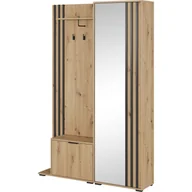 Meble do przedpokoju - Garderoba Nelly Piaski Meble Biały / Lamela Artisan - miniaturka - grafika 1