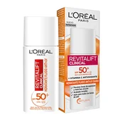 Kremy do twarzy - L'Oreal Paris Revitalift Clinical Anti-UV krem nawilżający SPF50+ Dziennik z witaminą C - miniaturka - grafika 1