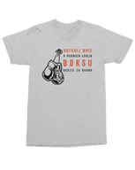 Koszulki i topy damskie - Koszulka Bokserska Dotknij mnie, a pierwsza lekcja Trening Szara M - miniaturka - grafika 1