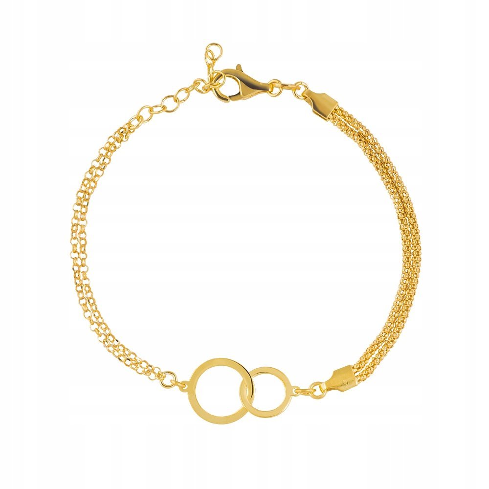 Bransoletka calza złota srebro pr. 925 Dwa Kółka