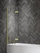 Parawany nawannowe - Parawan wannowy kolor złoty połysk lewy 100x150 P-0239-WL Nesta Light Gold New Trendy - miniaturka - grafika 1