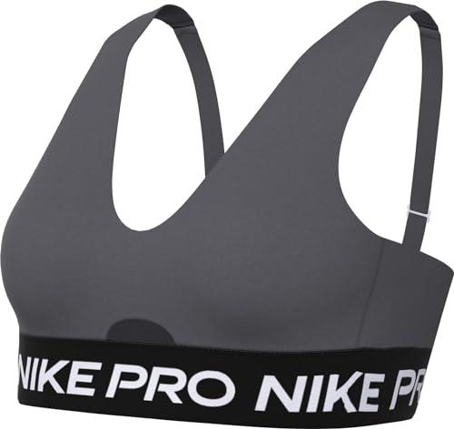 Nike Damski sportowy biustonosz Pro Indy Plunge Bra Sw, Iron Grey/White, HF5961-068, 2XL