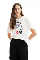 Koszulki i topy damskie - Desigual T-shirt damski, biały, L - miniaturka - grafika 1