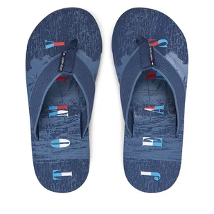 Japonki Tommy Jeans Tjm Elevated Beach Sandal EM0EM01561 Niebieski - Klapki i japonki męskie - miniaturka - grafika 1