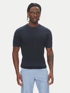 Swetry męskie - Lindbergh Sweter 30-804115 Granatowy Slim Fit - miniaturka - grafika 1