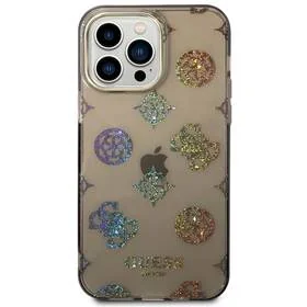 Etui Guess Peony Glitter na Apple iPhone 14 Pro Max GUHCP14XHTPPTK Czarny - Etui i futerały do telefonów - miniaturka - grafika 1