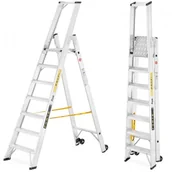 Drabiny - Drabina montażowa jednostronna ALOSS 9307 - wysokość robocza 3,48m - miniaturka - grafika 1