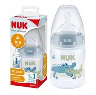 Butelki dla niemowląt - Nuk Butelka Fc+ Antykolkowa Z Czujnikiem Ciepła 150Ml 0M+ Niebieska - miniaturka - grafika 1