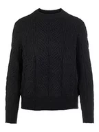 Swetry damskie - OBJECT Damski sweter OBJNOVA Stella L/S Knit NOOS czarny, XS - miniaturka - grafika 1