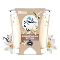 Świece - Glade Świeca zapachowa, romantyczny zapach waniliowy Blossom, w parze olejkami eterycznymi, wegańskie, 30-godzinny aromat, 1 świeca - miniaturka - grafika 1
