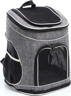 Fudajo plecak dla psa 32x27x40 cm dla szczeniąt, kotów i innych zwierząt do 6 kg, składana torba transportowa do podróży, czarno-szara - Torebki damskie - miniaturka - grafika 1