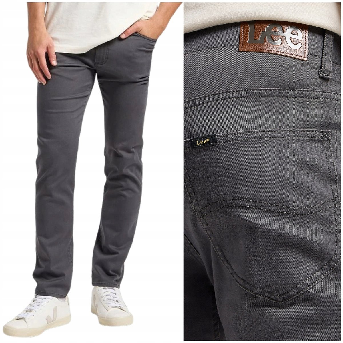 Lee SLIM FIT Extreme Motion wygodne dopasowane spodnie materiałowe W32 L34