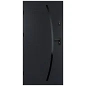 Drzwi zewnętrzne - Isoxa Drzwi zewnętrzne stalowe wejściowe Helios Black 68 antracytowe 90 lewe - miniaturka - grafika 1
