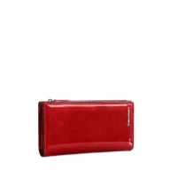 Portfele - Lakierowany Czerwony Portfel damski Skóra Naturalna LUIGISANTO Na Prezent - miniaturka - grafika 1
