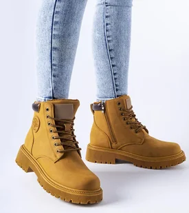 Klasyczne brązowe ocieplane workery Tricase-36 - Botki damskie - miniaturka - grafika 1