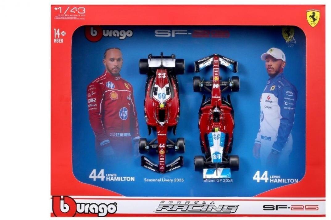 Bburago BBU 1:43 Ferrari FormulaSF25 2pak L.Hamilton 36856