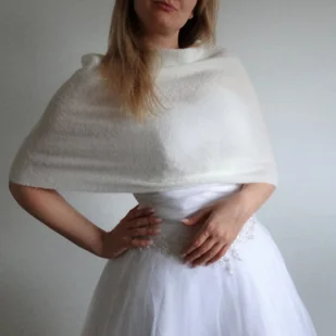 Etola, komin w kolorze śmietankowym / ivory. S/M - Swetry damskie - miniaturka - grafika 1