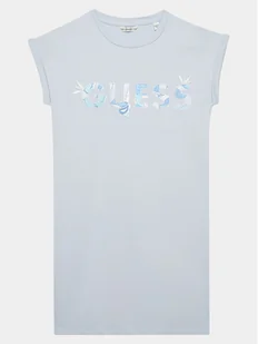 Guess Sukienka codzienna J4GK14 KAE23 Błękitny Regular Fit - Sukienki i spódniczki dla dziewczynek - miniaturka - grafika 1