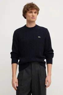 Lacoste sweter wełniany męski kolor granatowy AH2924 - Swetry męskie - miniaturka - grafika 1