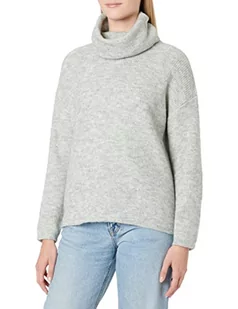 Vila Damski sweter VICILIA z okrągłym dekoltem L/S Knit top/SU-NOOS, jasnoszary melanż, S, jasnoszary melanżowy, S - Swetry damskie - miniaturka - grafika 1