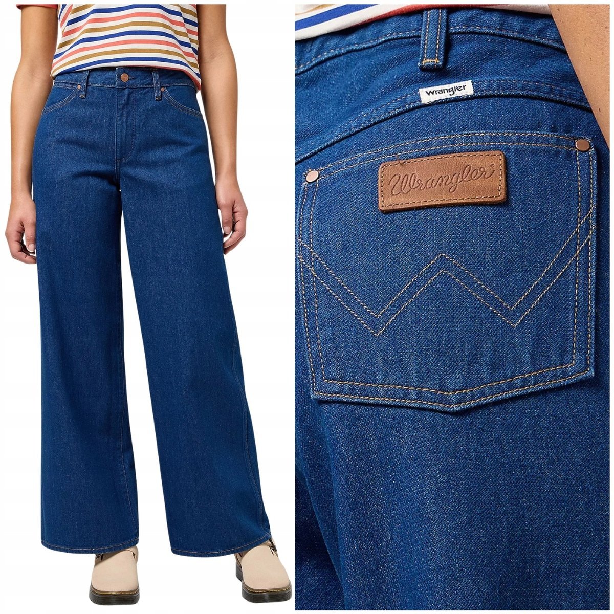 Wrangler WORLD WIDE luźne szerokie damskie spodnie jeansowe palazzo W28 L32