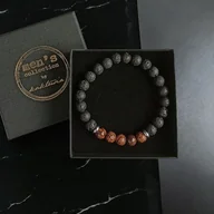 Bransolety męskie - Męska bransoletka : jaspis & lawa - Pakamera - miniaturka - grafika 1