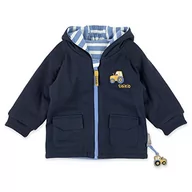 Kurtki i płaszcze dla chłopców - Sigikid Dwustronna kurtka z bawełny ekologicznej dla chłopców w rozmiarach od 62 do 98, ciemnoniebieski/niebiesko-białe paski, 74 - miniaturka - grafika 1