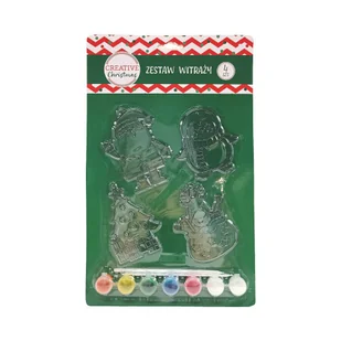 Creative Christmas, Witraż, 4 sztuki - Zabawki kreatywne - miniaturka - grafika 1