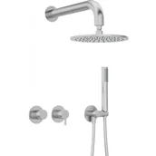 Zestawy prysznicowe - Zestaw prysznicowy podtynkowy DEANTE Silia NQS F0YK z deszczownicą Stal szczotkowana - miniaturka - grafika 1