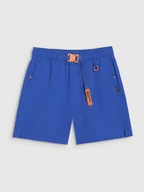 Spodnie sportowe damskie - 4F Spodenki casual damskie - niebieskie L - miniaturka - grafika 1