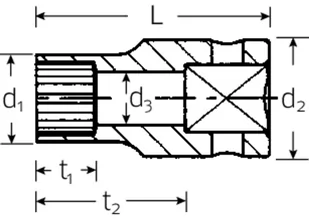 Nasadka 1/4" SPLINE-DR 1/4"=8 STAHLWILLE - Klucze i nasadki - miniaturka - grafika 1