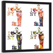 Plakaty - Obraz w ramie czarnej FEEBY, Banksy - I love New York 40x40 - miniaturka - grafika 1