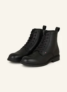 Tommy Hilfiger Botki Sznurowane schwarz - Botki damskie - miniaturka - grafika 1