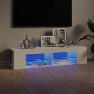 Szafki RTV - vidaXL Lumarko Szafka TV z lampkami LED, wysoki połysk, biała, 135x39x30 cm 804235 - miniaturka - grafika 1
