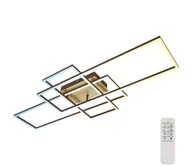 Lampy sufitowe - Brilo - LED Ściemnialny żyrandol natynkowy FRAME LED/51W/230V brązowy/złoty + pilot - miniaturka - grafika 1