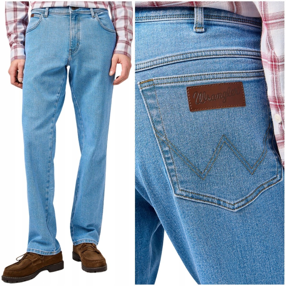 Wrangler TEXAS Skyline Splash klasyczne proste spodnie jeansowe W31 L32