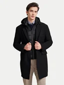 Płaszcze męskie - Bugatti Płaszcz przejściowy 635628 61050 Czarny Regular Fit - miniaturka - grafika 1