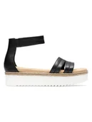 Sandały damskie - Clarks Skórzane sandały w kolorze czarnym - miniaturka - grafika 1