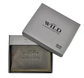 Portfele - Portfel Męski Skórzany ALWAYS WILD Skóra Licowa Mały Poziomy RFID N0035-CHM/8700 BRĄZOWY 10 x 9 x 2 [cm] - miniaturka - grafika 1