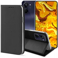 Etui i futerały do telefonów - ETUI Z KLAPKĄ DO REALME 10 4G CZARNE ZAMYKANE MAGNETYCZNE KABURA OCHRONNE - miniaturka - grafika 1
