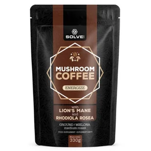 Kawa z grzybami Mushroom Coffee Lion’s mane + Rhodiola Solve Labs - 330g - Suplementy naturalne - miniaturka - grafika 1