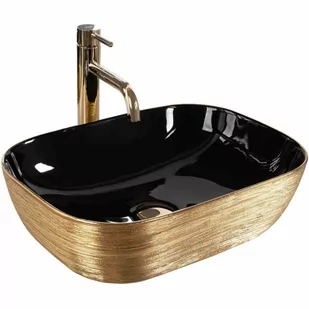 UMYWALKA BELINDA GOLD BRUSH BLACK - NABLATOWA REA-U8780 - Umywalki - miniaturka - grafika 1
