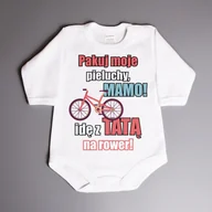 Body - Pakuj moje pieluchy mamo idę z tatą na rower - body niemowlęce - miniaturka - grafika 1