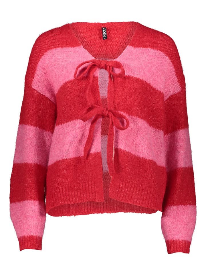 Pieces Kardigan w kolorze czerwono-jasnoróżowym