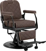 Fotele fryzjerskie - Fotel Barberski Carlos Brązowy - miniaturka - grafika 1